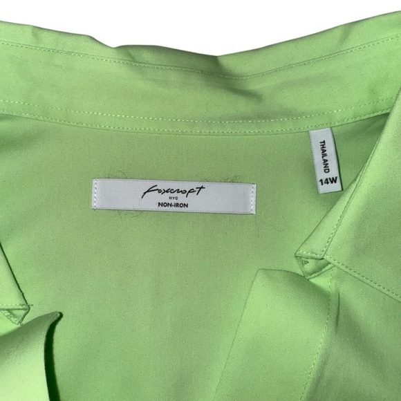 FOXCROFT Taylor Non-Iron Sleeveless Collar Button Down Shirt - Green 14W - Picture 5 of 9